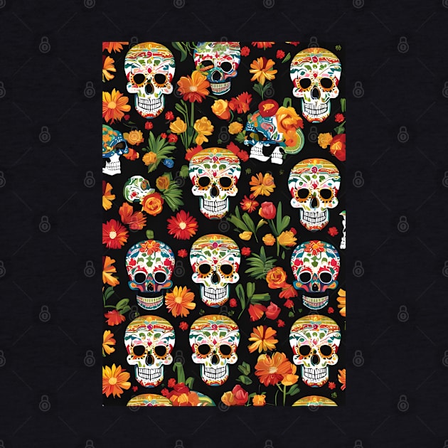 Cinco de Mayo skull pattern by Spaceboyishere